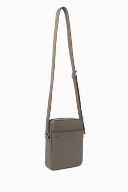 Buy MCM Grey Mini Klassik Monogram Crossbody Bag in Leather For Men Online Ounass Bahrain