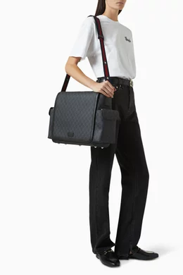 Buy Gucci Black Medium Diaper Bag in GG Supreme Canvas For Kids Online Ounass Bahrain