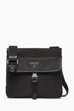 Buy Prada Black Shoulder Bag in Re Nylon Saffiano Leather For Men Online Ounass Bahrain