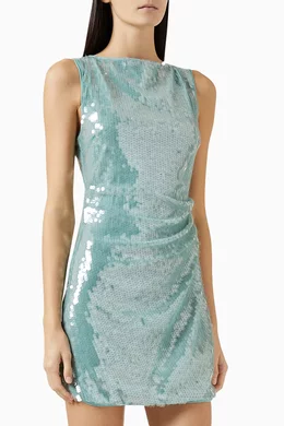 Buy Staud Blue Eton Sequin-embellished Dress For Women Online | Ounass  Bahrain