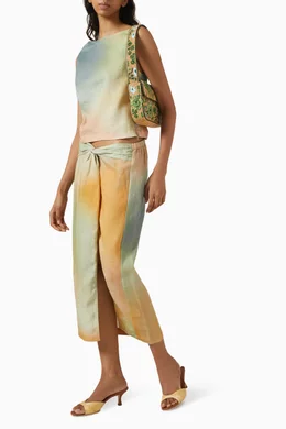 Buy Staud Yellow Boa Top in Linen For Women Online | Ounass Bahrain