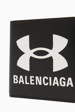 Buy Balenciaga Black x Under Armour Square Folded Wallet in Smooth Lamskin For Men Online Ounass Bahrain