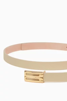 Buy Victoria Beckham Neutral Micro Frame Belt in Grained  display picture 1