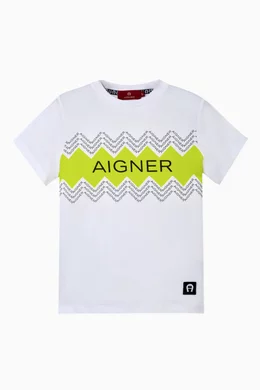 Buy AIGNER Yellow Logo-print T-shirt in Cotton For Boys Online