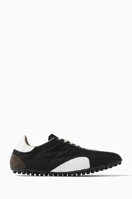 Buy Maison Margiela Black Sprinter Sneakers in Cotton-drill