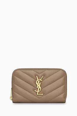 Buy SAINT LAURENT Neutral Cassandre Matelasse Coin Wallet in Leather For Women Online Ounass Bahrain
