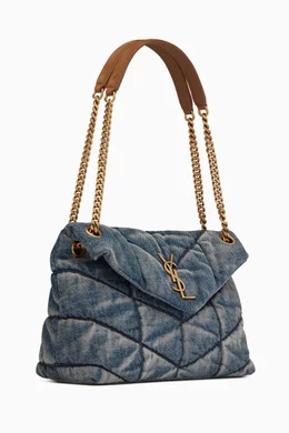 Buy SAINT LAURENT Blue Medium Loulou Puffer Bag in Quilted Vintage Denim For Women Online Ounass Bahrain