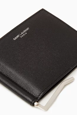 Buy SAINT LAURENT Black Paris Bill Clip Wallet in Grain de Poudre Leather For Men Online Ounass Bahrain
