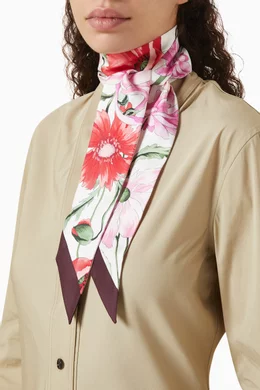 Buy Ferragamo Pink Bouquet-print Bandeau Scarf in Silk For