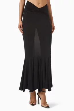ワンピース NENSI DOJAKA Women Mid Skirts NDSS23KT018BLACK Black Buy Nensi Dojaka Black Yasmin V-waist Midi Skirt in Viscose