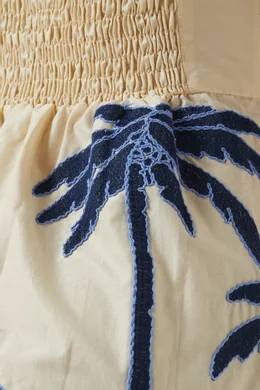 johanna ortiz the power of the sea embroidered mini dress Blue Lace Dress with Embroidery S main image 1