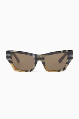 Burberry cat eye check sunglasses sales