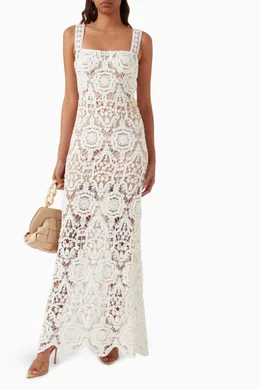 Buy Bronx and Banco White Marley Crochet Maxi Dress For Women Online |  Ounass Bahrain