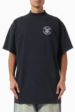 Balenciagaバレンシアガ＊ Key Crest オーバーサイズ Tシャツ Buy Balenciaga Black Oversized Key Crest T-Shirt in Vintage