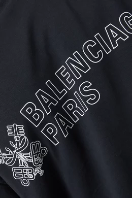 Balenciagaバレンシアガ＊ Key Crest オーバーサイズ Tシャツ Buy Balenciaga Black Oversized Key Crest T-Shirt in Vintage
