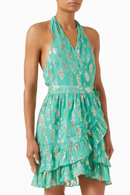 Buy Never Fully Dressed Green Evie Mini Dress in Jacquard For Women Online  | Ounass Bahrain