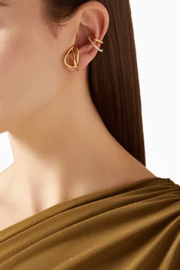Gold Vermeil Single Cuff Earring Ocean Dream Ear Cuff In Gold