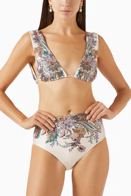 Buy Zimmermann Neutral Rhiannon Wide Shoulder Bikini Set For