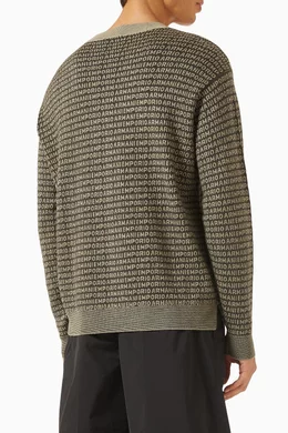 Buy Emporio Armani Grey EA Logo Sweater in Knit For Men Online