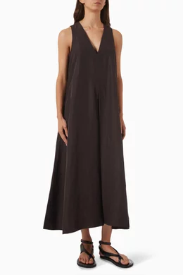 Buy COS Brown A-line Maxi Dress in Linen Blend For Women Online | Ounass  Bahrain