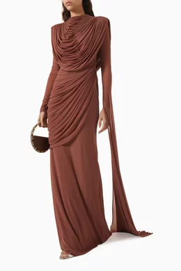 Buy Deme By Gabriella Brown Ivanna Draped Dress For Women Online