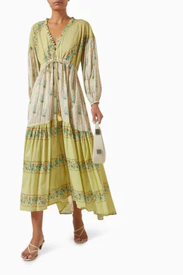 lysia spliced boho dress product info and reviews Fabienne Spliced Cotton Maxi Dress