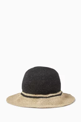 Buy Toteme Black Straw Hat in Paper For Women Online | Ounass Bahrain