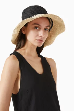 Buy Toteme Black Straw Hat in Paper For Women Online | Ounass Bahrain