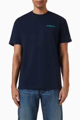 Buy Tommy Jeans Blue Back Graphic T-shirt in Cotton For Men Online