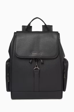 Buy Manière De Voir Black Eiffel Clasp Backpack in Vegan Leather