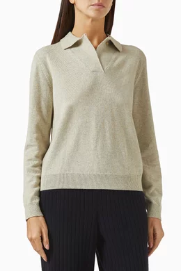 Buy Loro Piana Neutral Lago D'Orta Polo Shirt in Baby Cashmere For