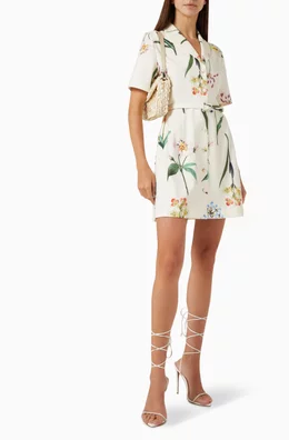 Buy Leo Lin Neutral Brigitte Mini Dress For Women Online | Ounass Bahrain