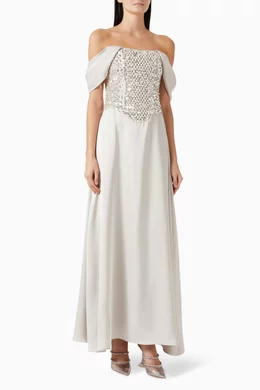 sachin and babi light blue dress Grey Wedding Guest Dresses
