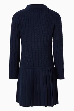 winter white cable knit sweater dress Plus Size Cable Knit Mini Sweater Dress EGRET / 1X main image 0
