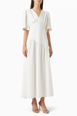 Buy Kameya White Drop-waist Maxi Dress For Women Online | Ounass Bahrain