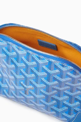 Buy Goyard Pre-Loved Blue Unused Toiletry Pouch in Goyardine