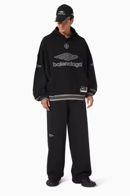 Buy Balenciaga Black 3B Football Baggy Sweatpants in Cotton For