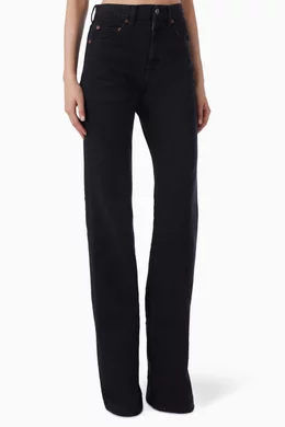 Buy SAINT LAURENT Black 70s Flared Jeans in Denim For Women Online