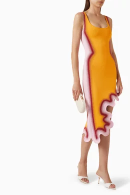 Buy Ph5 Orange Aster Reversible Wavy Dress in Viscose Blend For Women  Online | Ounass Bahrain