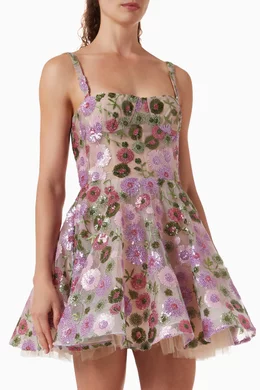 Buy Bronx Banco Purple Mademoiselle Beaded Mini Dress For Women Online