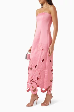 knee length dresses for ladies Leo Lin Rayna Applique Bustier Maxi Dress main image 0
