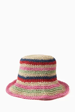 Buy Agua Bendita Multicolour Lucea Bucket Hat in Raffia For  display picture 1