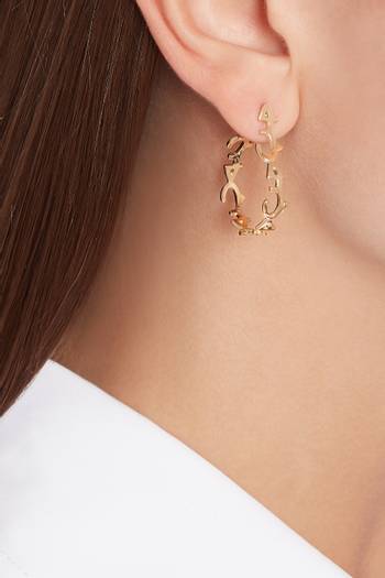 hover state of Hob/Love Hoop Earrings in 18kt Yellow Gold 