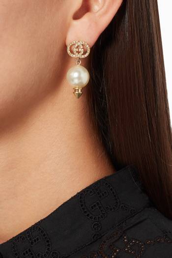 hover state of Interlocking G Pearl Earrings 