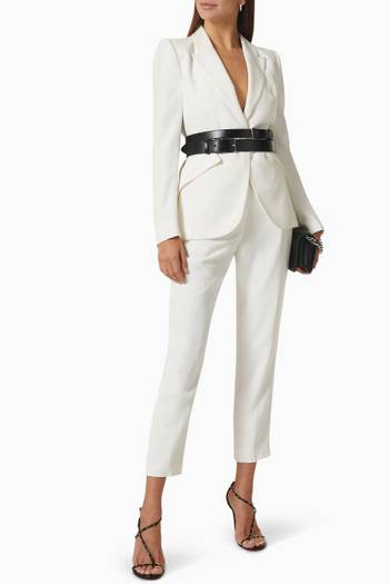 hover state of Tailored High Waist Trousers in Viscose Blend  
