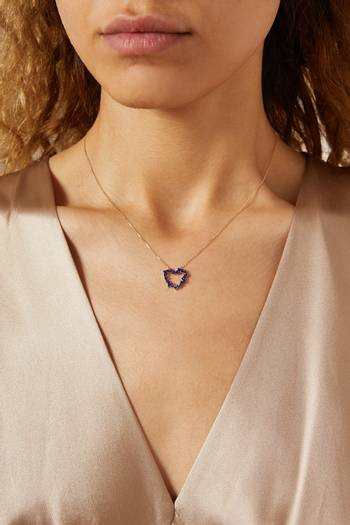 hover state of "Hob/ Love" Heart Pendant with Enamel in 18kt Yellow Gold        