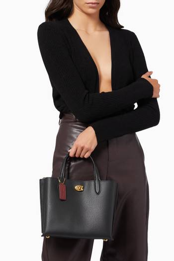hover state of Willow 24 Tote Bag in Leather     
