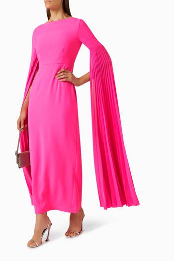 hover state of Grace Cape Sleeves Gown