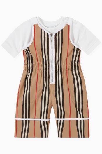 hover state of Ophelia Stripe Zip Up Jumpsuit in Cotton