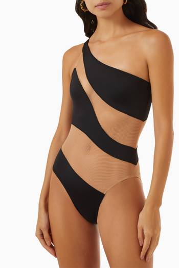 hover state of Snake Mesh Mio One Piece Swimsuit 